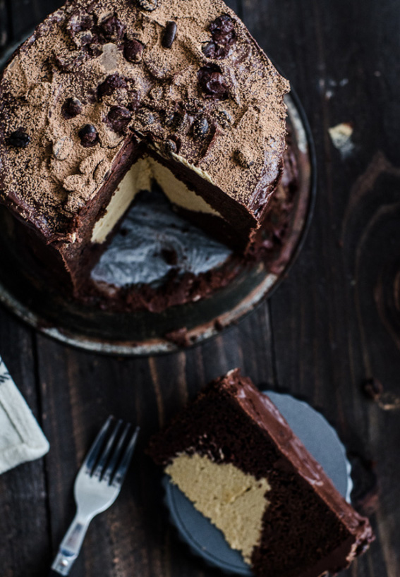 Chocolate-Cake-with-Caramel-Coffee-Mousse-Filling
